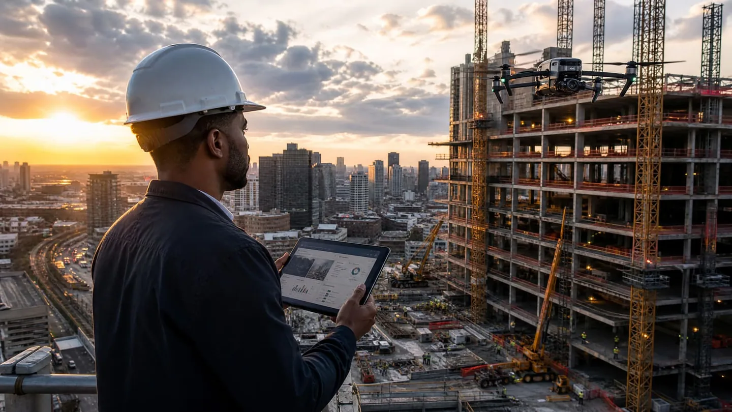 $150M construction site — drone intelligence overhead